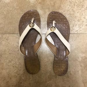 Tory Burch Thora Leather Flip Flops